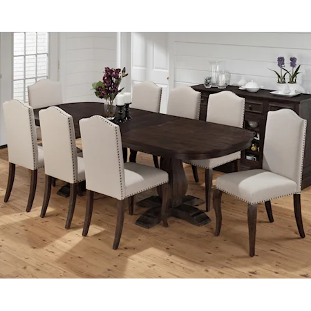 Dining Table and Upholstered Chair Set